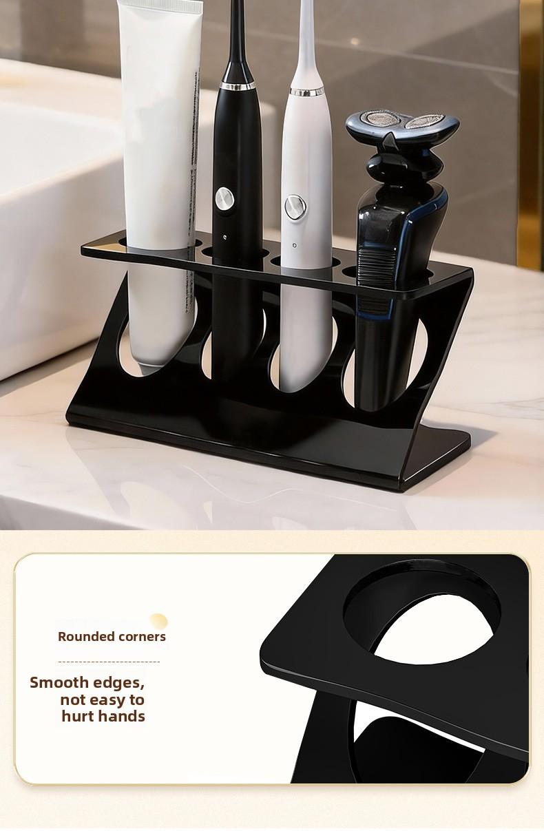 4-Slot Electric Toothbrush Holder, Modern Bathroom Countertop Organizer, Toothpaste Stand Storage Rack