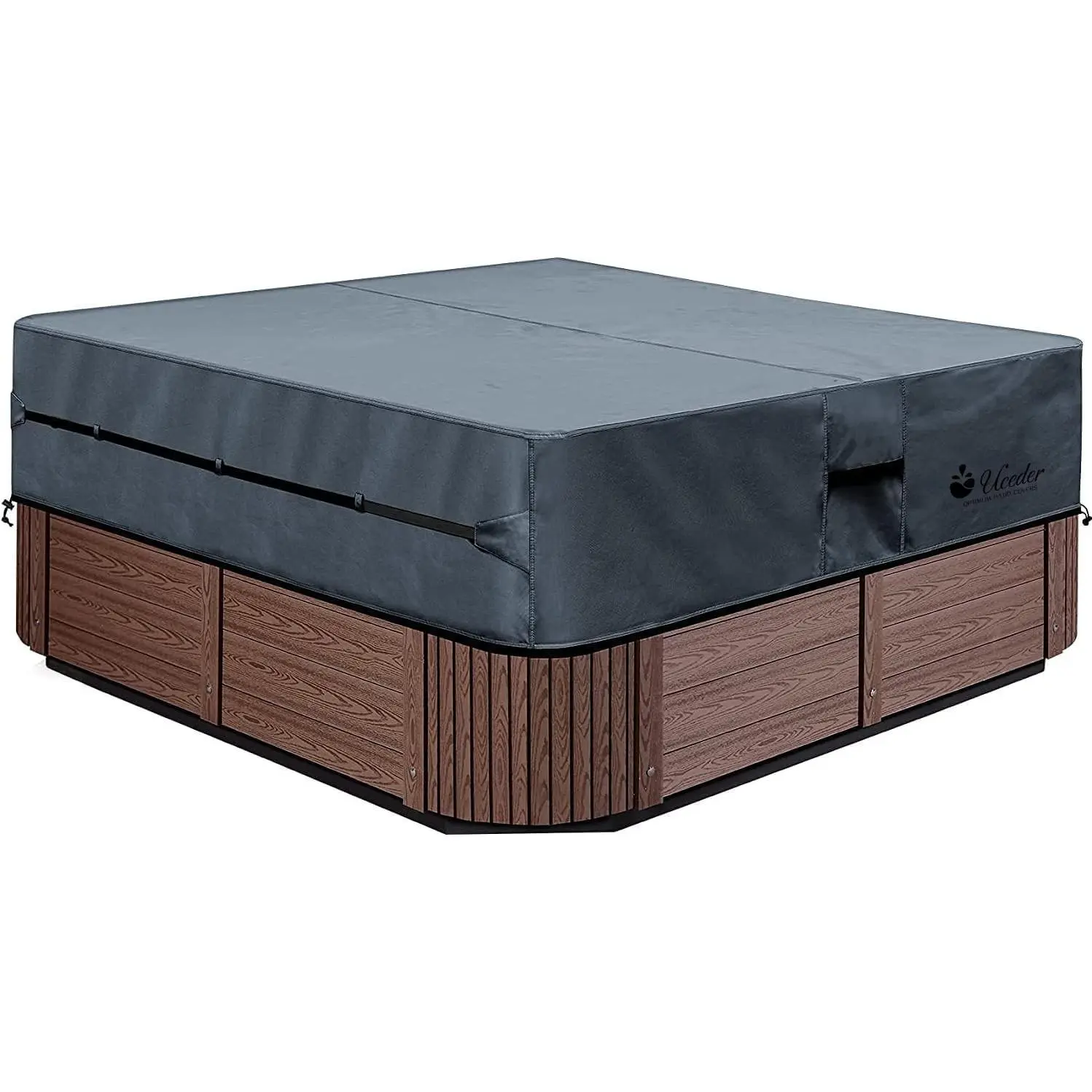 Waterproof Hot Tub Cover -Outdoor Spa Cover Cap(Fit 83''x 83'') | 600D Heavy Duty Polyester Hot Tub Cover Protector(Dark Gray)