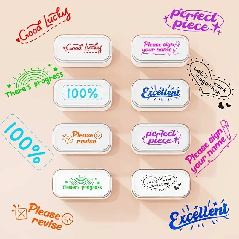 Durable Rubber Stamp Set, 8 Unique Patterns, Ideal for Scrapbooking & Handmade Crafts, Perfect Gift Reward Item