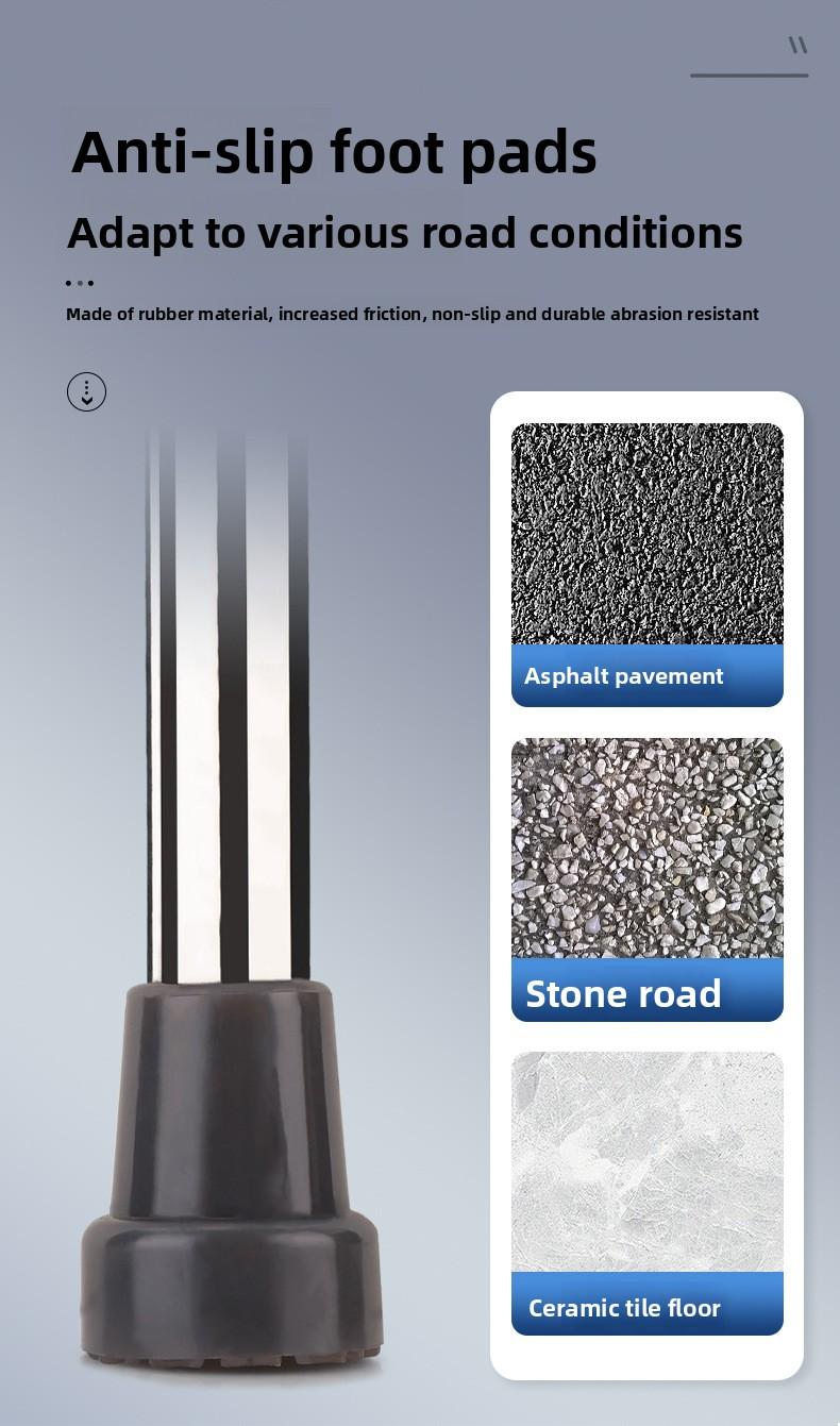 Manufacturer wholesale multi-level adjustable telescopic underarm crutches, single-section aluminum alloy stainless steel crutches, walking aids