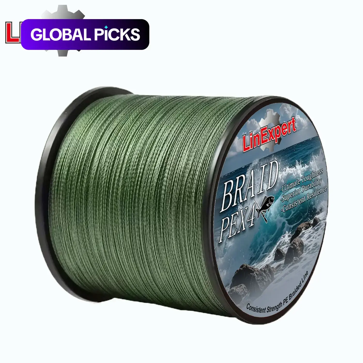 Linexpert Strong 4-Strand Braided Fishing Line, Durable 300 m/500 m High-Tensile Fishing String for Lure and Ice Fishing, Outdoor Fishing Supplies, Fishing Gear #GLOBAL PICKS