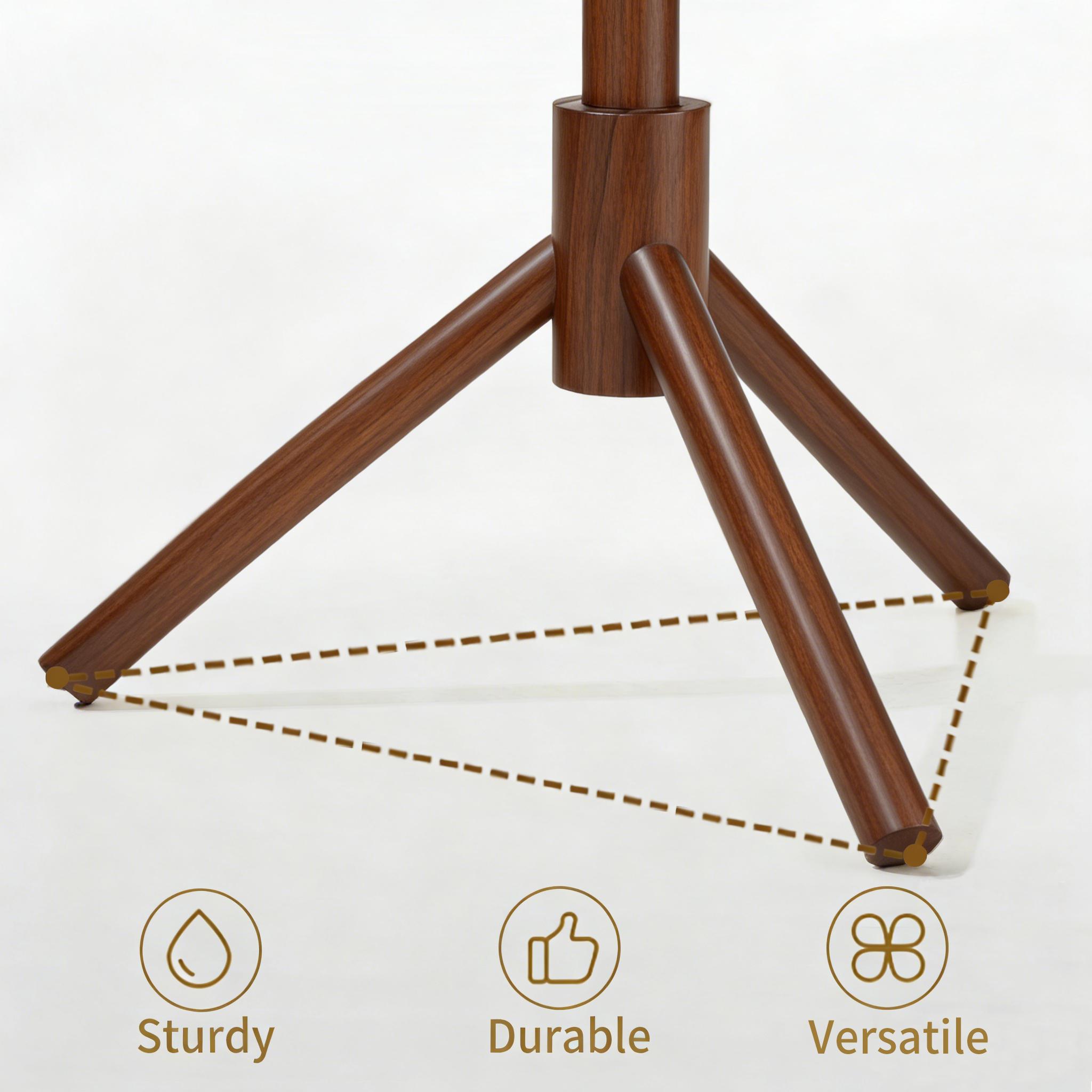 Coat Rack, Coat Racks Freestanding with 8 Hooks 3 Adjustable Heights for Clothes, Hats, Handbags, Coat Tree Easy Assembly for Entryway, Bedroom, Hallway, Office(Nature)