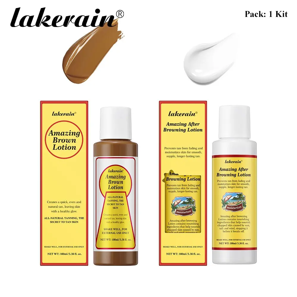 2-In-1 Self-Tanning & Repair Kit, Waterproof Sweatproof Long-Lasting Self-Tan Lotion, Accelerates Tanning Process, Color Lock Repair Lotion, Moisturizing, Extends Fading Cycle, Moisturizing Tanning Cream, Self Tanner Lotion