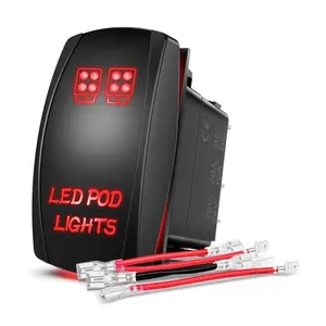 Nilight Nilight 5Pin Laser On/Off LED Pod Lights Rocker Switch Red