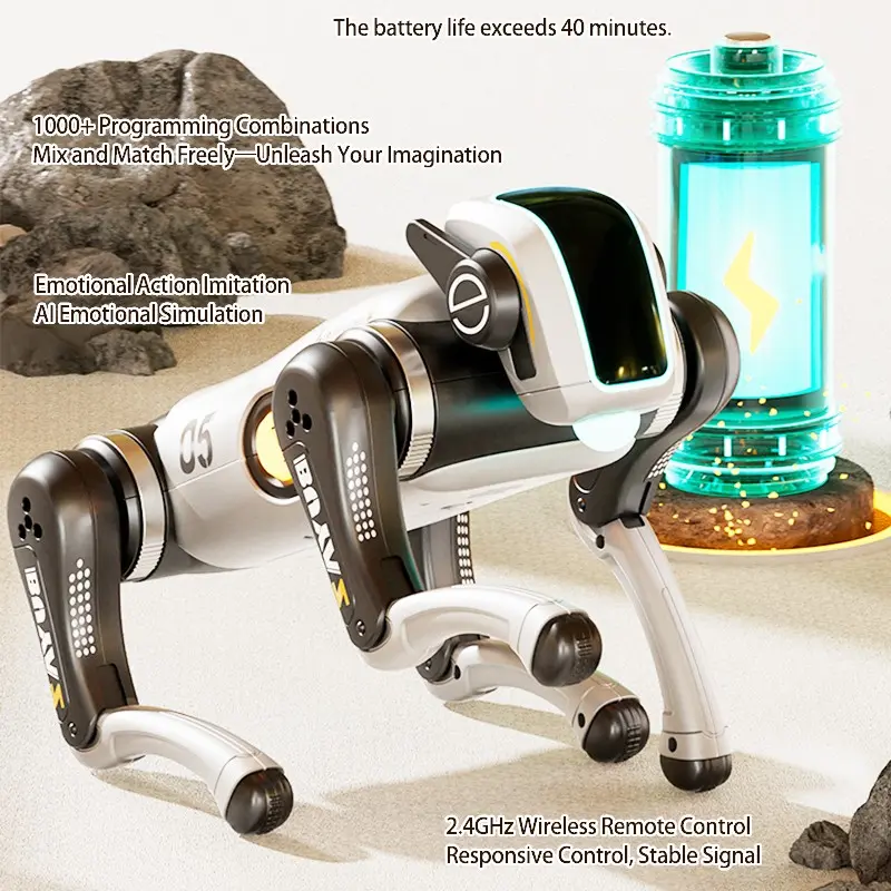 Smart Remote Control Robot Dog Toy, Programmable and Controllable, Mechanical Ai, Perfect Gift for Birthday, Christmas, Halloween, Includes Remote and Battery