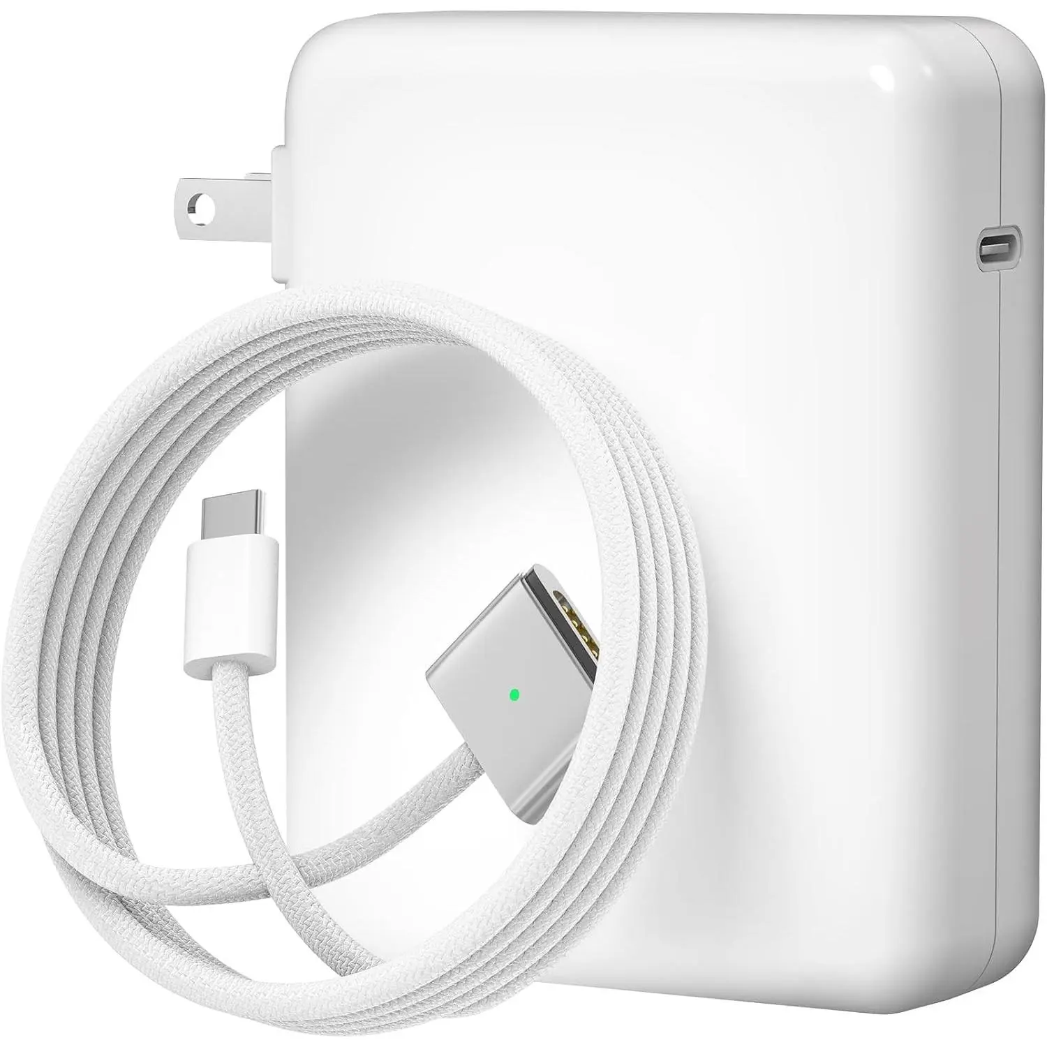 140W Fast Charger Power Adapter for MacBook Pro 16/14 inch Mac Air 15/13 inch 2021-2026 M1-M5, Original Quality with 6.6FT Type C to Magnetic 3 Cable LED, White