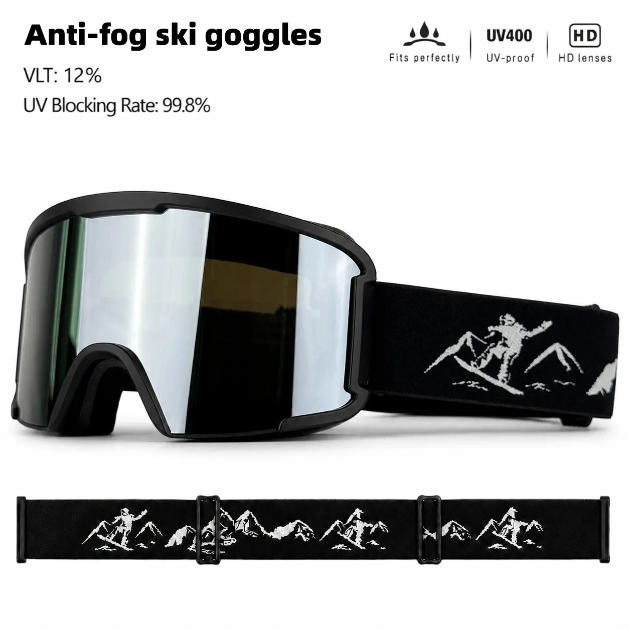 High-Quality Outdoor Ski Goggles, Anti-Fog Clear Vision, Windproof Sand Protection, Unisex Adult Sports Gear, Durable Tpu Frame