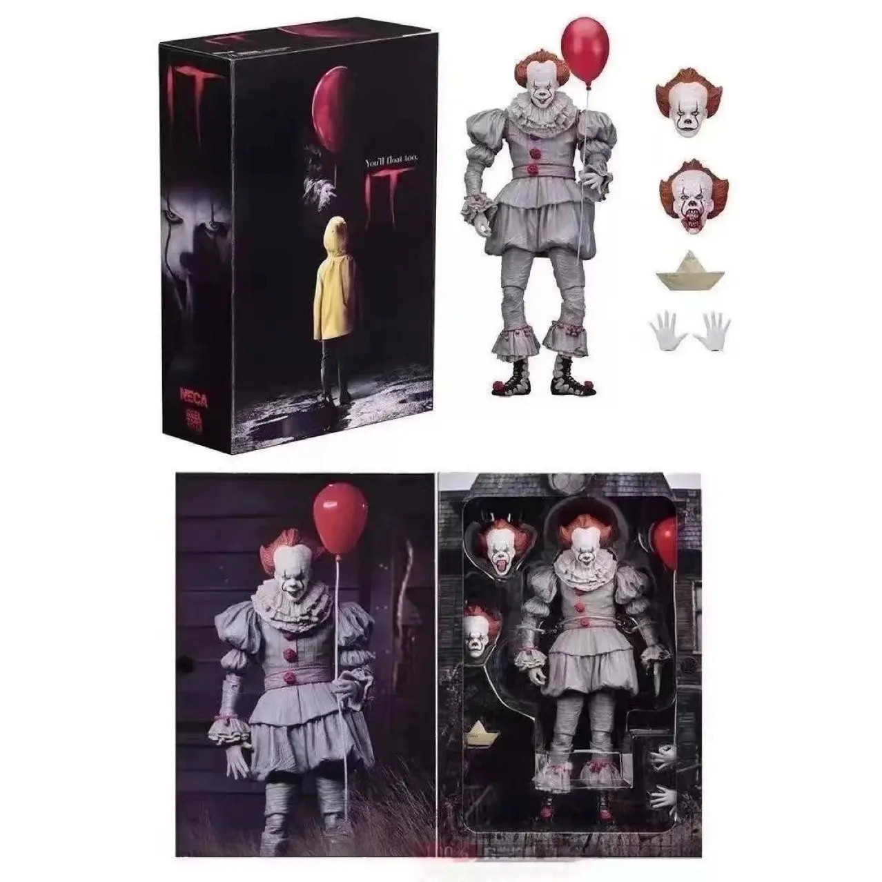 Neca It 3D Horror Deluxe Edition 2017 Movie Limited Edition Doll Model, Character Figurine, Home Decor, Collectible, Gift for Halloween, Party, Festival