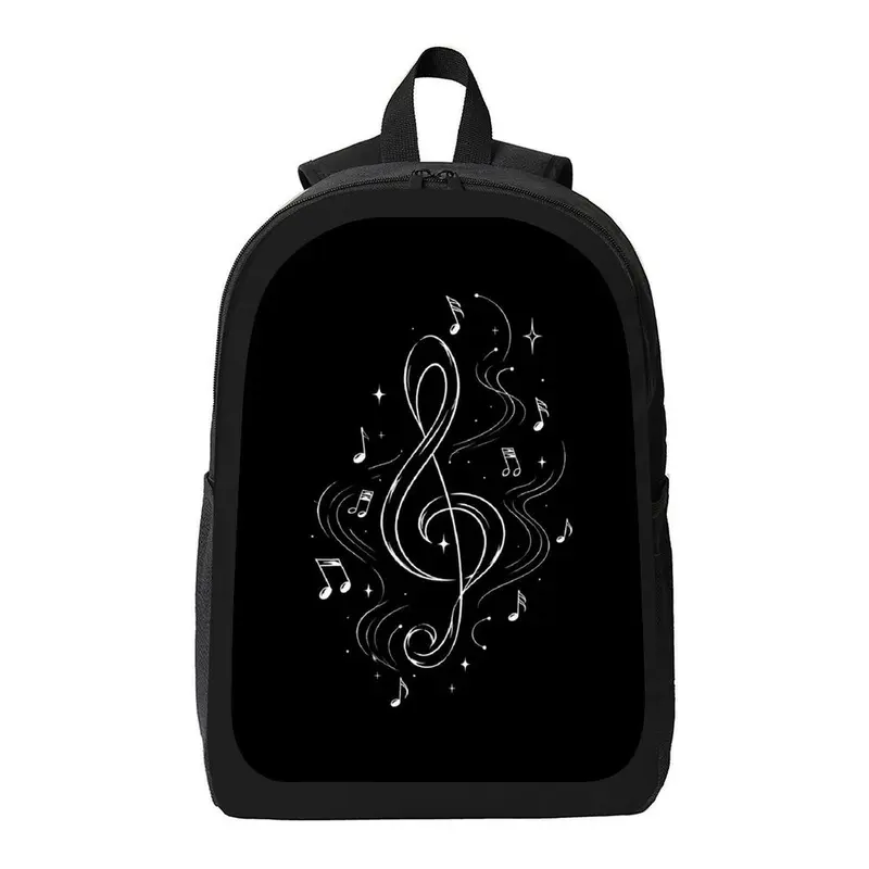 Treble Clef Music Note Print Backpack - Lightweight Suitable for, College, Travel & Daily Commute, Adjustable Shoulder Straps, Zipper Closure, Minimalist Music-Themed Daypack for Musicians, Aesthetic Casual Bag for Men & Women