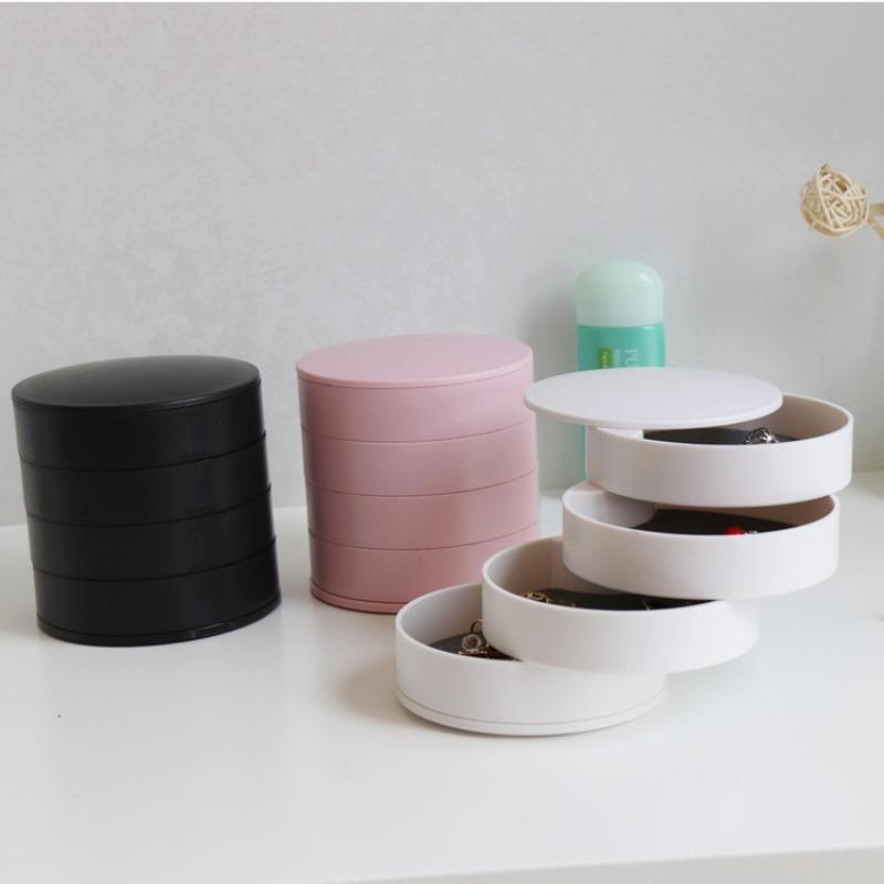 Multi-layer Jewelry Storage Box, 1 Count Dust-proof Rotatable Jewelry Organizer, Jewelry Storage Box for Earrings & Necklace & Bracelet, Dustproof Storage Box