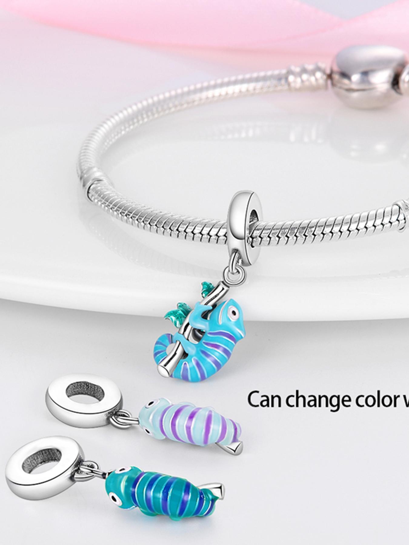 Colorful Chameleon Design Pendant Charm, Cute Animal Design Charm for Women & Girls, Fashion Accessories for Bracelet & Necklace Making