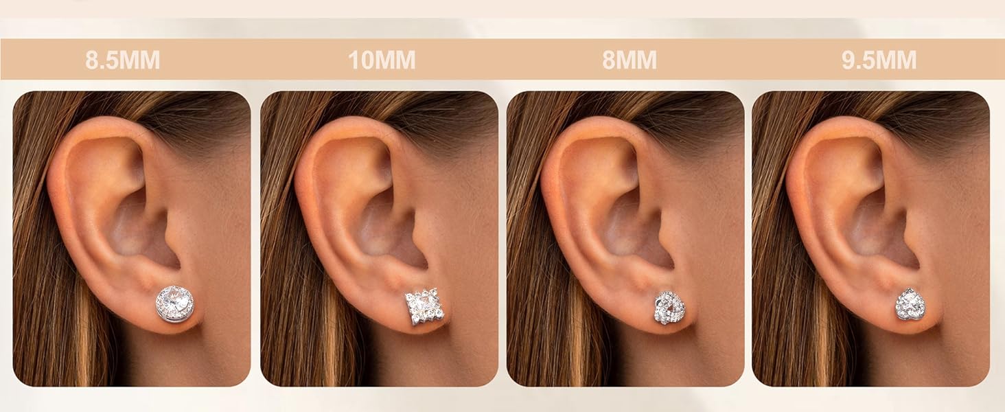 Trendy 4 Pairs Sterling Silver CZ Stud Earrings for Women 14K Gold Plated Brilliant Celtic Heart Big Stud Earrings Set Cubic Zirconia Earrings Studs for Sensitive Ear Trendy 4 Pairs Sterling Silver CZ Stud Earrings for Women 14K Gold Plated Brilliant Celtic Heart Big Stud Earrings Set Cubic Zirconia Earrings Studs for Sensitive Ear