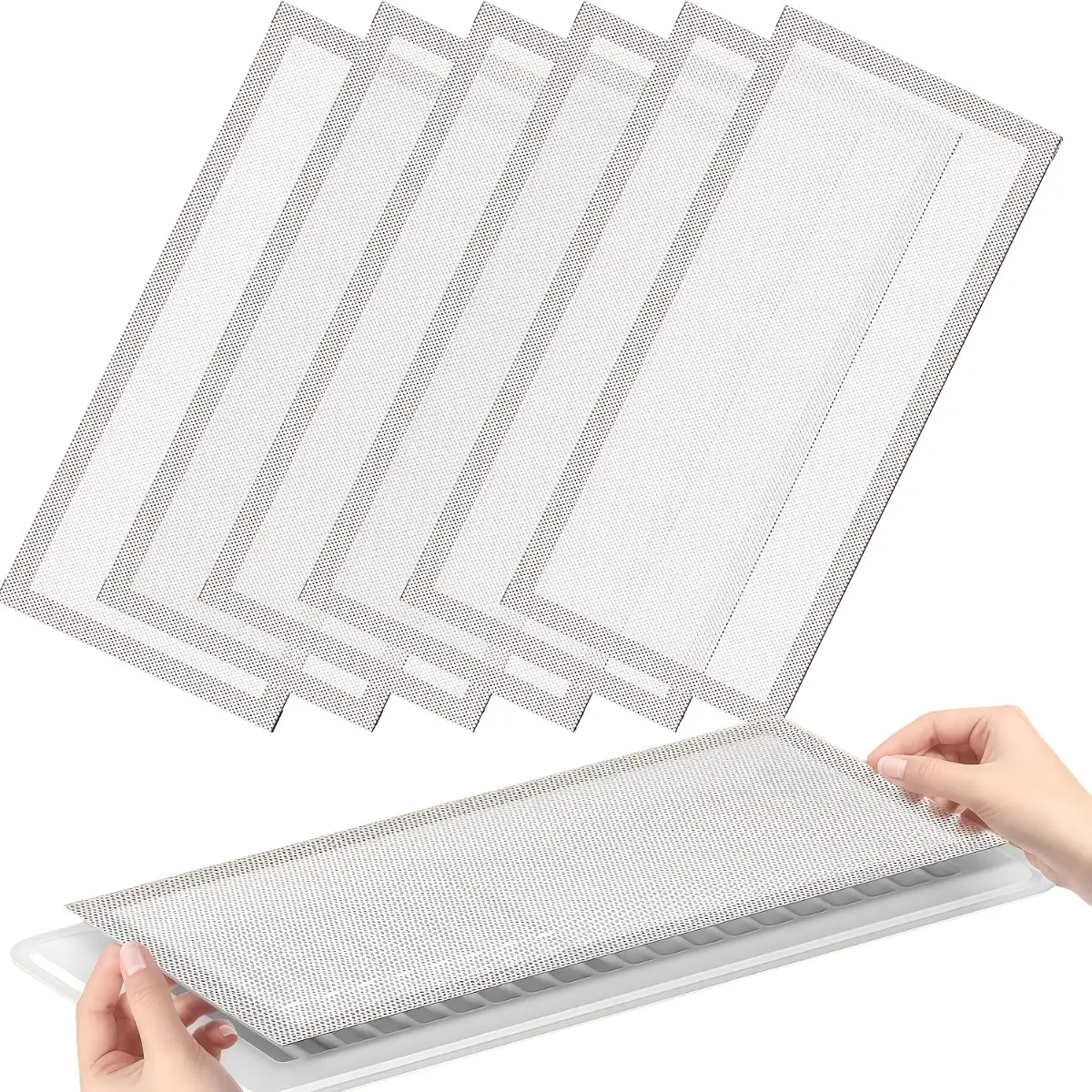 6 Pack Magnetic Vent Covers 4 x 10 Inch Heavy Duty PVC HVAC Vent Covers with Dense Mesh Screen, Dust, Insect and Rodent Protection for Ceiling and Floor Vents, Easy Clean Air Vent Guards for Home, Bedroom and Office, Versatile Use