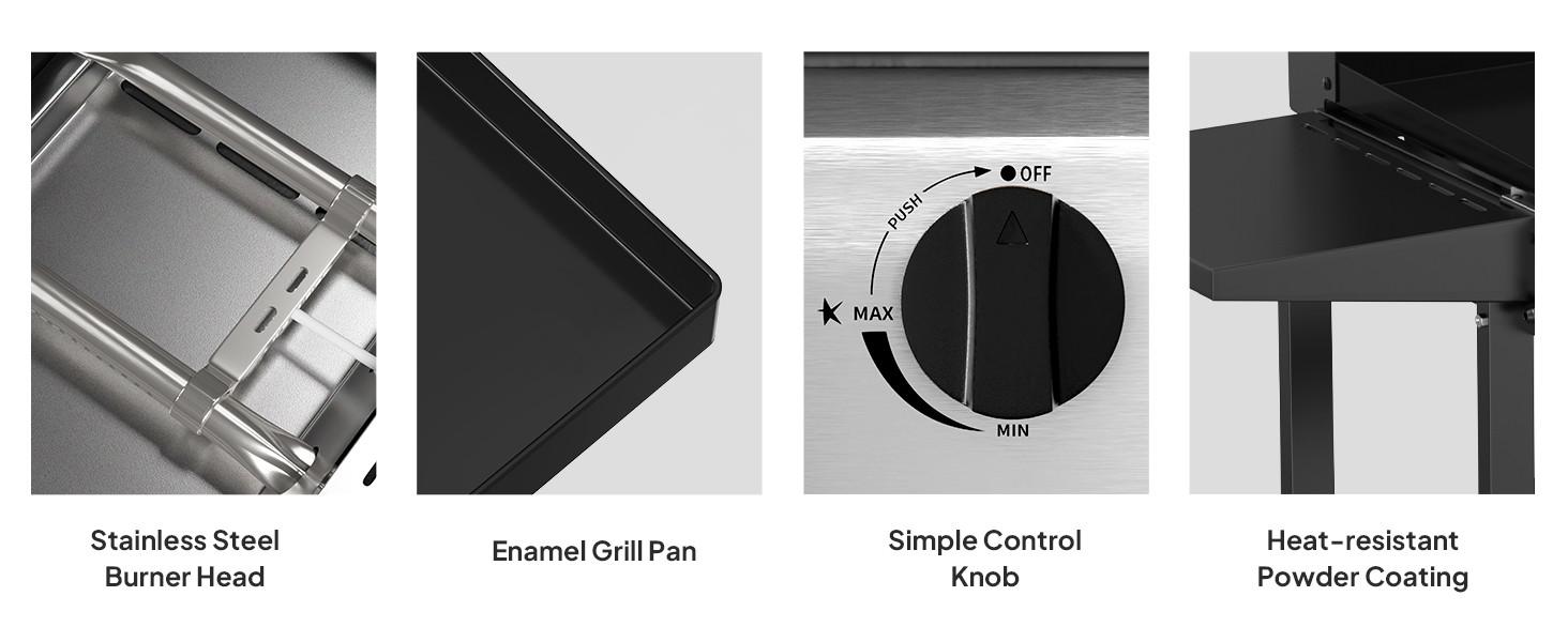 ROVSUN 2/4 Burner Portable Propane Griddle with Enameled Tray & Lid, 20000/40000 BTU Rolling Flat Top Gas Grill with Electronic Ignition, Side Shelves & Regulator for Outdoor Cooking Camping BBQ Tailgating SpringStatements