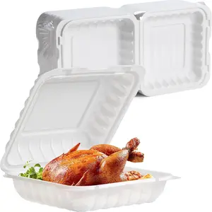 Food Containers 8 Inch 34oz 22 Pack, Microwave & Refrigerator Safe, BPA Free, 3 Compartment PP Lids, Ideal for Food Prep & Leftovers