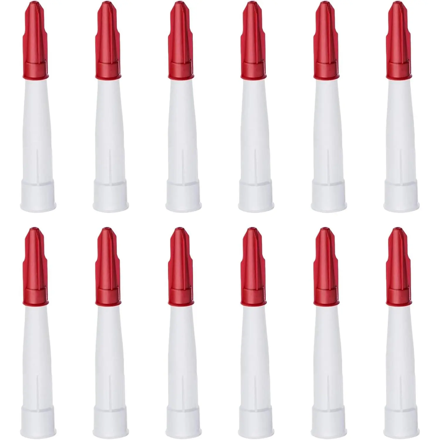 12-Count Plastic Caulk Extension Nozzle Set, Interchangeable Threaded Base Caulk Saver Kit with Caps & Applicator Tools for DIY Sealing Projects in Kitchen, Bathroom, Diy Projects