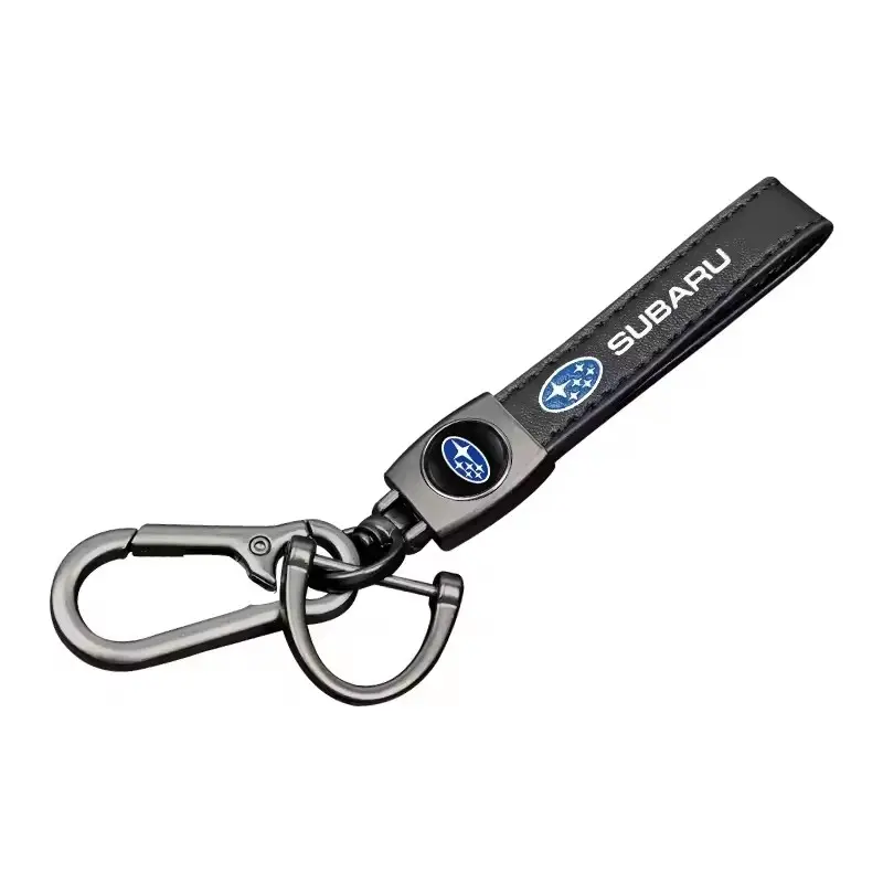 High Quality Leather Car Logo Keychain Key Ring Key Holder Chain Pendant Gifts for Subaru Impreza Legacy WRX STI BRZ Forester XV Outback Crosstrek Levorg Auto Accessories