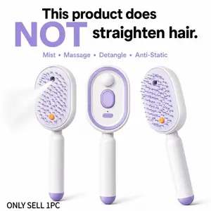 Not straightened Electric Spray Air Cushion Massage Comb, Self-Cleaning Anti-Tangle Hair Brush, Anti-Static Volumizing Scalp Massage Brush for Dry Frizzy Hair Care, No Essential Oil Included