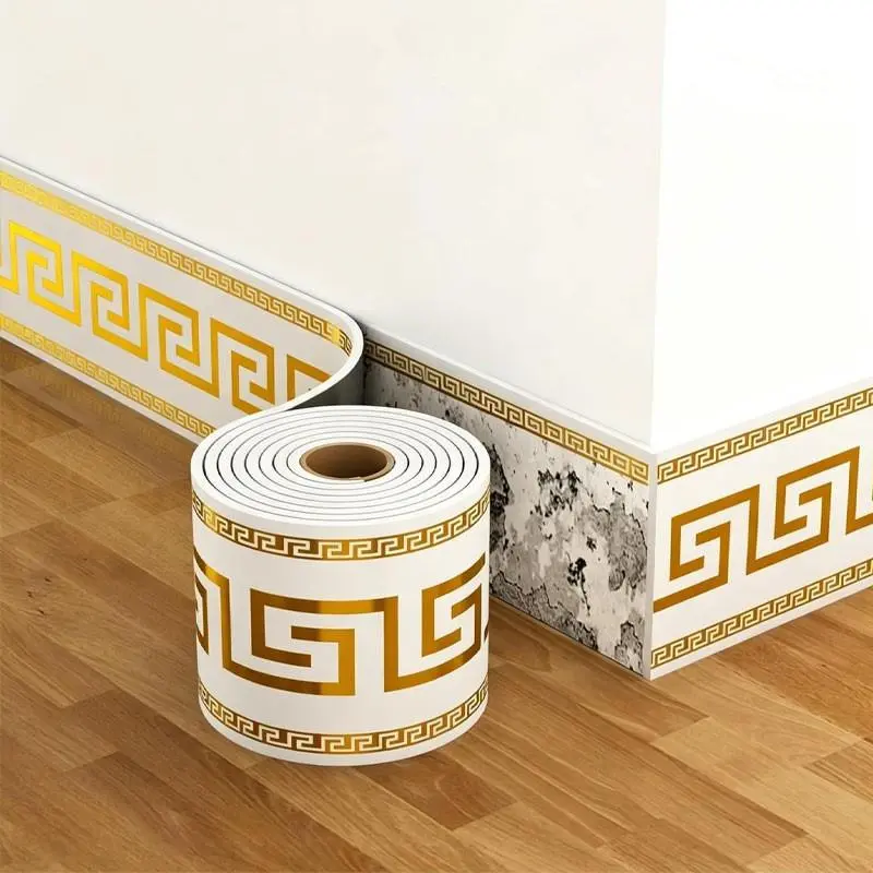 1 roll of peel-and-stick interior wall border, self-adhesive waterproof decorative edge tape, Self Adhesive PVC, removable waistline wallpaper, suitable for wall edges, mirror frames, and home decoration