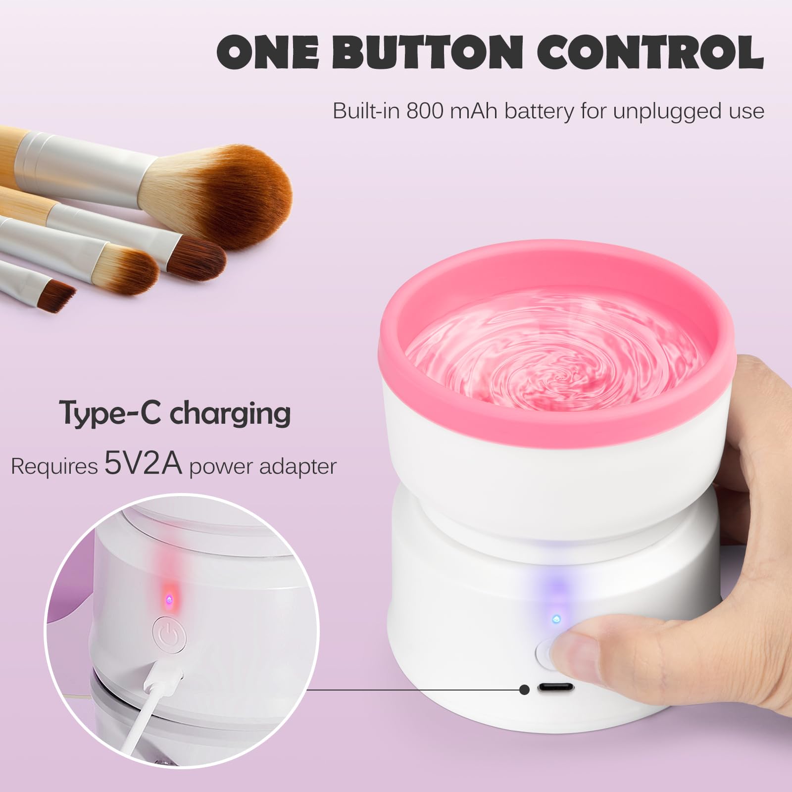Electric Makeup Brush Cleaner, Rechargeable Makeup Brush Cleaner Machine, Cosmetic Brush Cleaner, Automatic Makeup Brush Cleaner