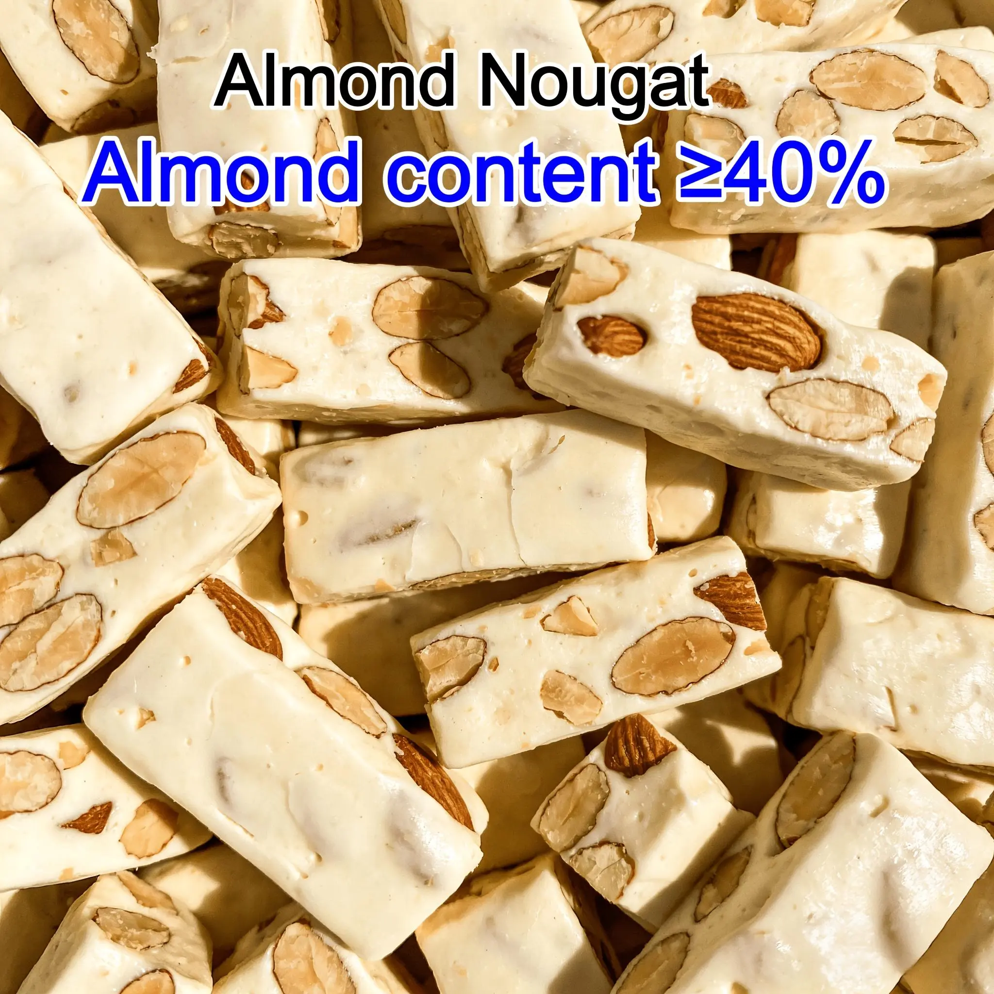 10.58Oz, Premium Almond Nougat Candy, Made with 40% Real Almonds, Individually Packaged for Freshness, Soft & Chewy Texture, No Artificial Flavors, Perfect for Office Snacks & Holiday Gifts