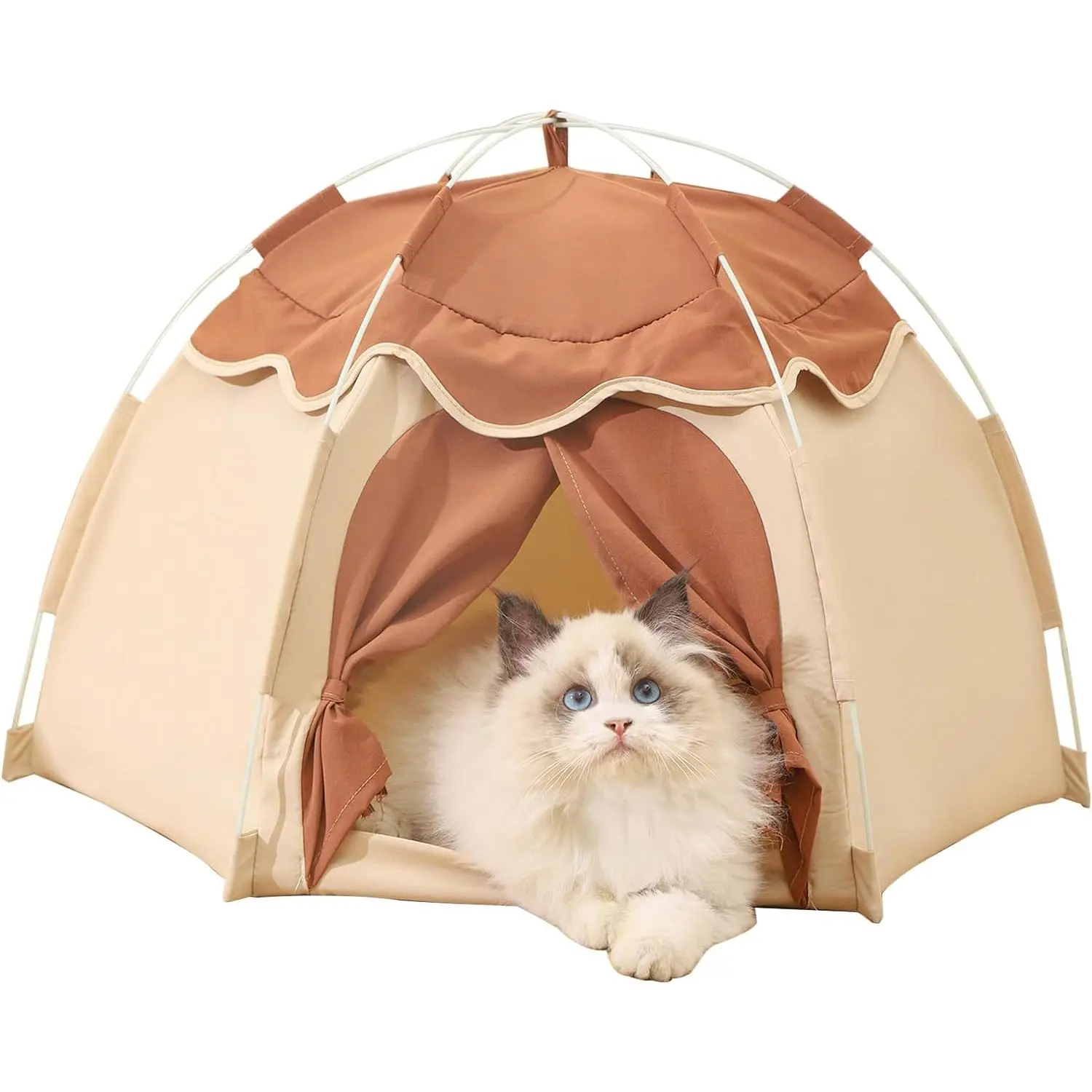 Tent for Indoor, Indoor  House,Kitten Tent Suitable for Samll Dogs, Cute Cave Nest  Houses(Beige, Medium)