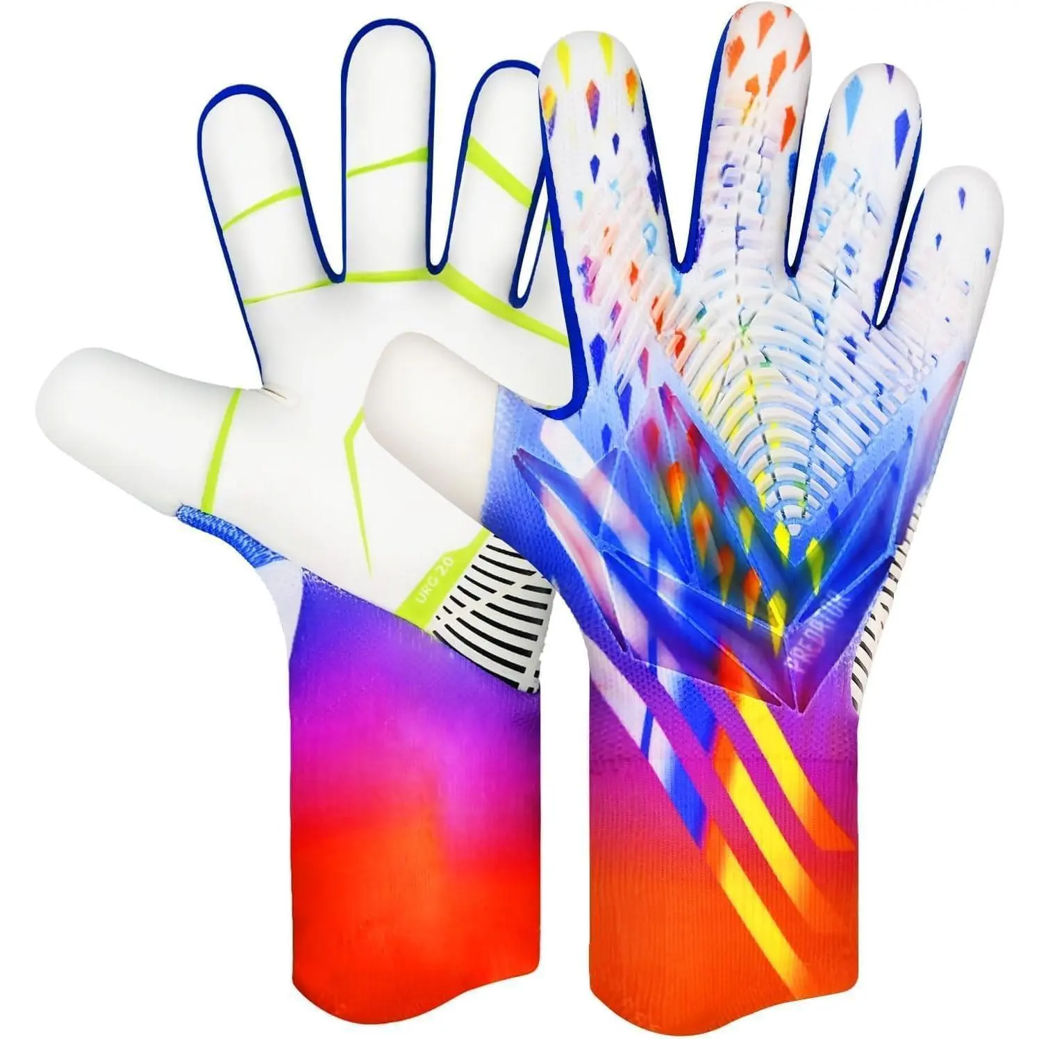 Soccer Goalkeeper Gloves for Youth & Adults - Latex, Superior Grip, Fumble Proof, Strong Ball Reception, Field Play, Sizes 6-10 (White, 7)