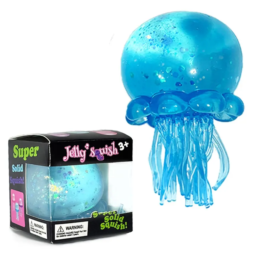 Stress Relief Jellyfish Squishy Toy, Whimsical Malt Candy-Style Jellyfish with Swinging Tentacles, Soft Silicone Squishy that Floats Like an Ice Cube Toy, Sensory Fidget Squishies, Squishy Fidgets, Squishy Fun for Party Bags and Festive Gifts