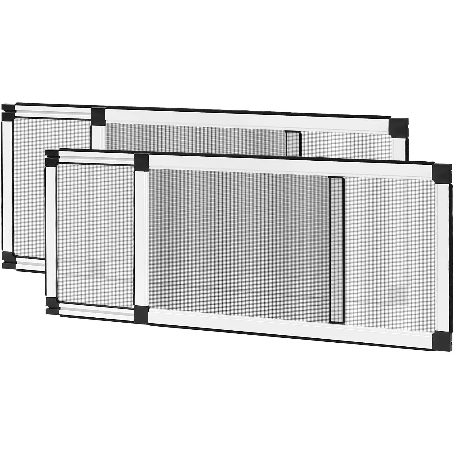 Adjustable Window Screen for Windows, 2-Way Use for Horizontal & Vertical Windows, Expandable Window Screen with Locking Screw for Stability, 10" H, Expands 19-36" W, [2-Pack]