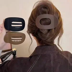 New Upgrade 4Pcs Solid Color Seamless Flat Oval Hair Clips | Flexible ABS Break-Resistant Hairpins for Daily Hairstyles