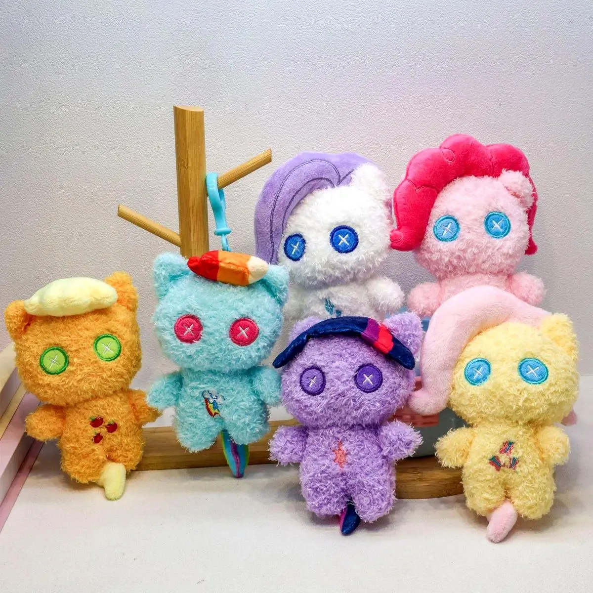 Hasbro My Little Pony Plush Pendants Soft Stuffed Keychain Bag Backpack Ornaments Applejack Pinkie Pie Christmas Gift