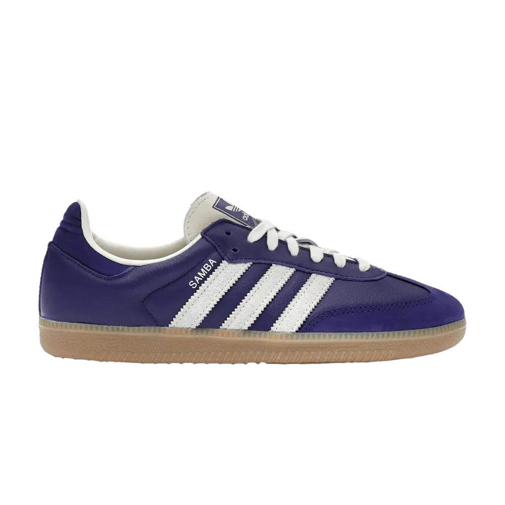 adidas Women's Samba OG 'Collegiate Purple Cream' Athletic Trainer, Women's Sizes Collegiate Purple/Cream White/Gum 3 Sneaker, Sports Shoes, Sports Footwear JI2736, Leather