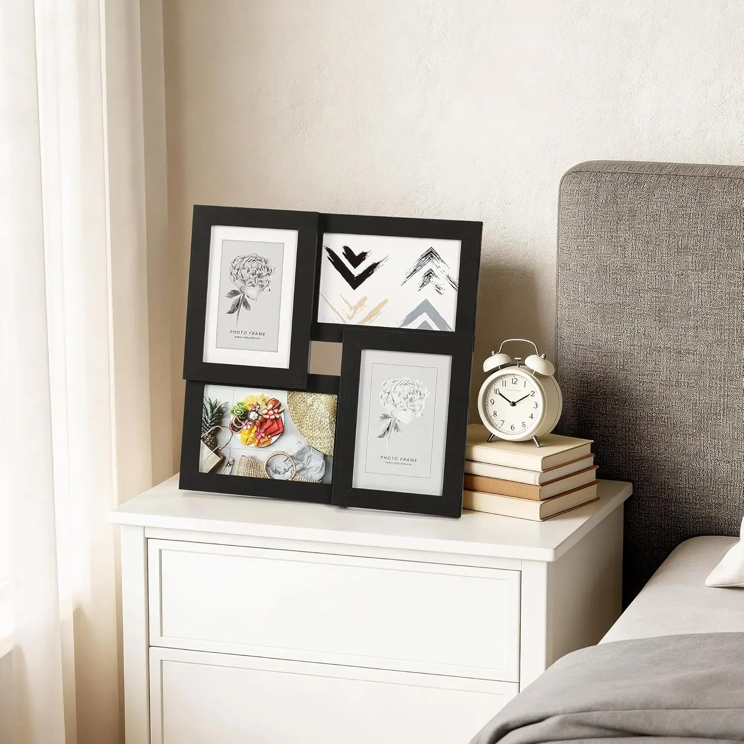 Modern Collage Photo Frame Set – 4x6 Picture Frames with Glass Front, Easy Wall or Tabletop Display, Perfect for Family, Wedding, or Gallery – 12 Pack – Black Color
