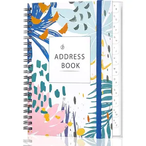 Address and Password Book with Alphabetical Tabs Hardcover Spiral Bound Address Organizer for Contacts,Internet Website Logins,Telephone Book Notebook Journal for  Office,5.2" x7.7"