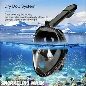 Foldable Full Face Diving Mask for Snorkeling, Silicone Snorkel Gear for Adults & Youth with 180° Panoramic View, Anti-Fog, Anti-Leak & Camera Mount, Fullface Diving Masks, Snorkeling Mask Diving Masks