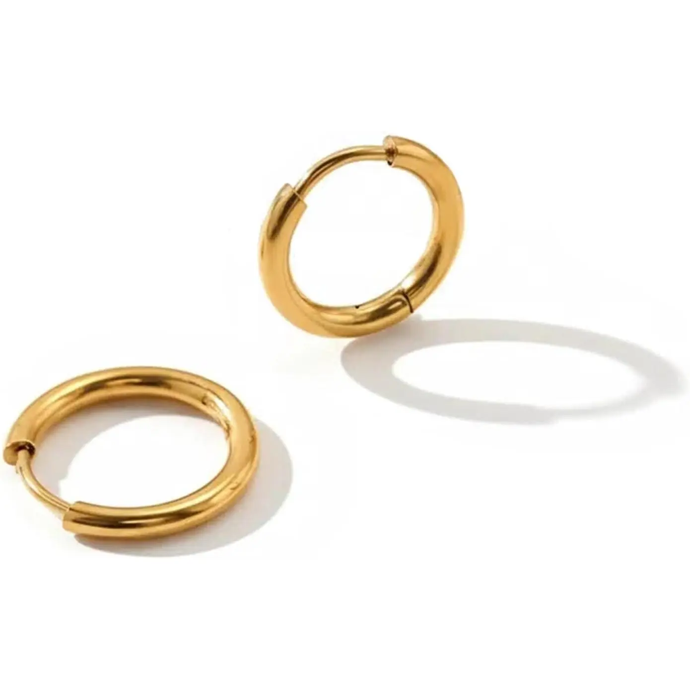 Hypoallergenic G23 Titanium Hoop Earrings for Women & Men-8mm 10mm 12mm Small Silver Gold Black Huggie Hoops,Cartilage & Helix Sleeper Earrings for Sensitive Skin
