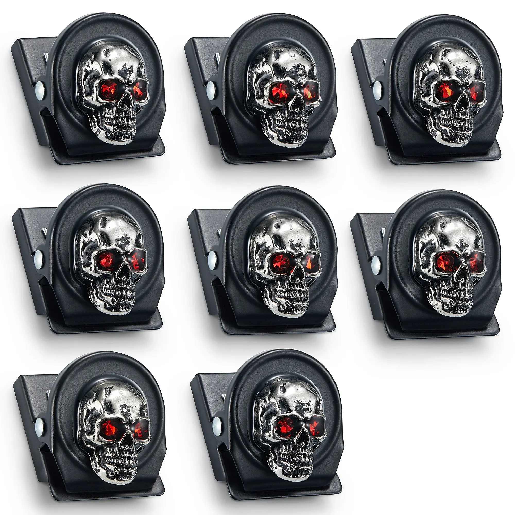 8-Piece -Eye Skull Magnet Set, Universal Refrigerator Decor, Kitchen, Office Whiteboard, Dishwasher, Storage Cabinet, Magnetic Clips