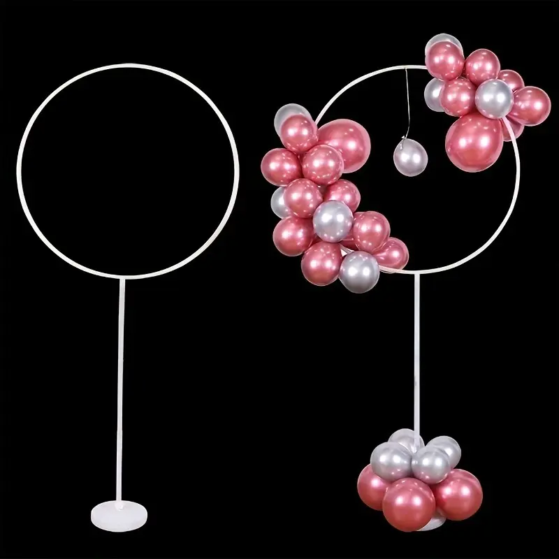 A Set of Round Balloon Stands, Including a Circular Balloon Column And an Arch Stand, Perfect for Centerpiece Decorations at Garden Weddings, Birthday Parties, And Day Celebrations
