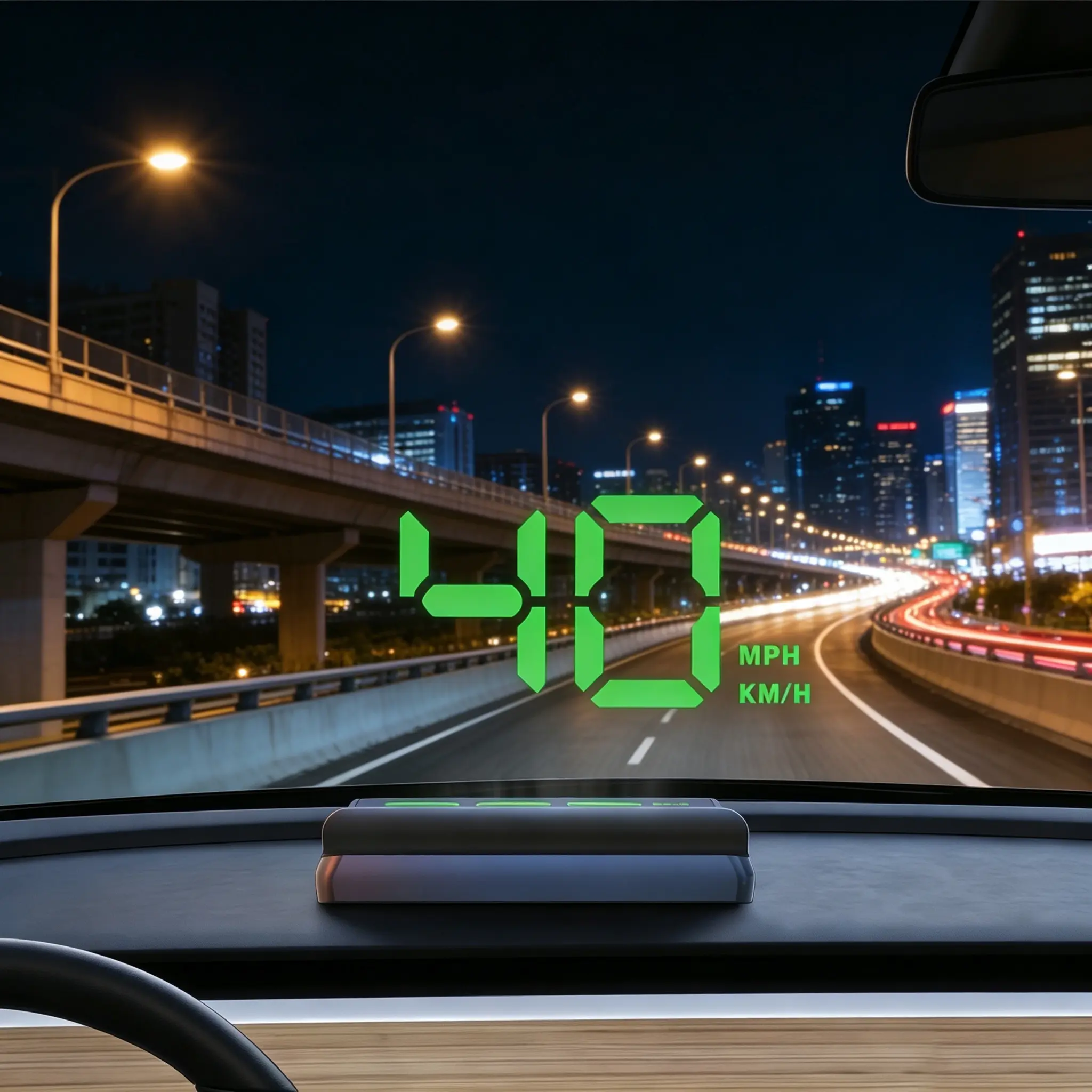 Car Driving Information Display, Compact Dashboard Screen with Automatic Brightness Adjustment, Real-Time Speed Readout in MPH/KM/H, Compatible with Cars, SUVs, Trucks