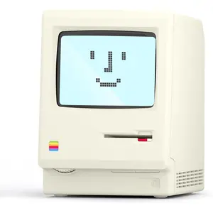 UNEEDE Maclock Retro Desk Clock, 1984 W-8 Computer Inspired Pixel Display Rechargeable Desk Clock, Multi-Alarm, Calendar, Temperature, Dimmable, Unique Retro Tech Gift for Office Bedroom Night Light