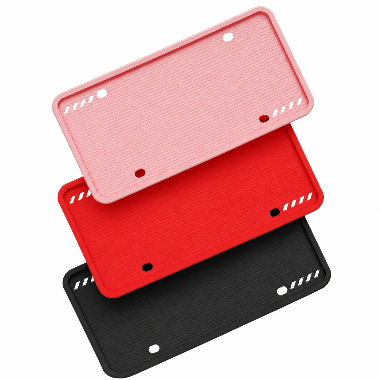 Heavy-Duty Flexible Silicone License Plate Frame for US Standard Vehicles – Weather-Resistant, Scratch-Proof Mounting Bracket Compatible with Front/Rear Automotive Plates, Easy Snap-On Installation, Universal Fit for Cars, Trucks, and SUVs