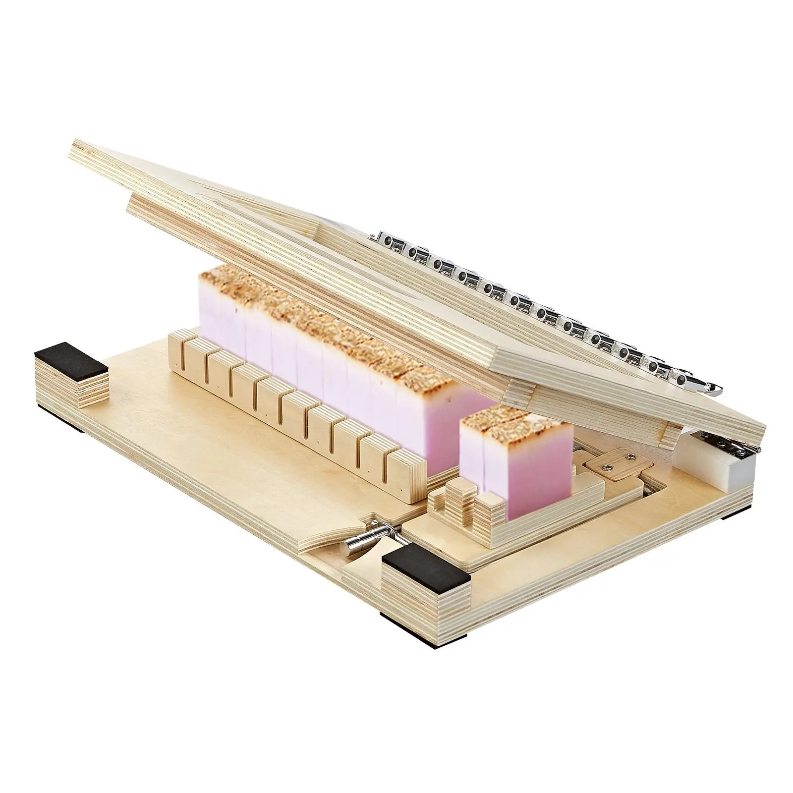 VEVOR Soap Cutter, Cut 1-12 Bars, Precisely and Accurately Cut 1" Bars, Wood Frame With Stainless Steel Wire, with Extra Wires, Multi Handmade Soap Wire Cutter for Candles, DIY Making Cutting Tool