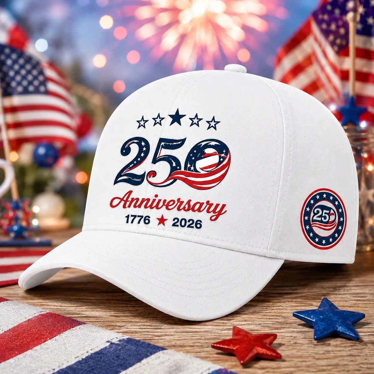 250 Anniversary 1776–2026 Baseball Cap White Patriotic USA Flag Star Curved Brim Hat, Independence Day Limited Edition Dad Hat for Men Women, 4th of July BBQ Party Summer Outdoor Casual Travel Streetwear Sports Gift