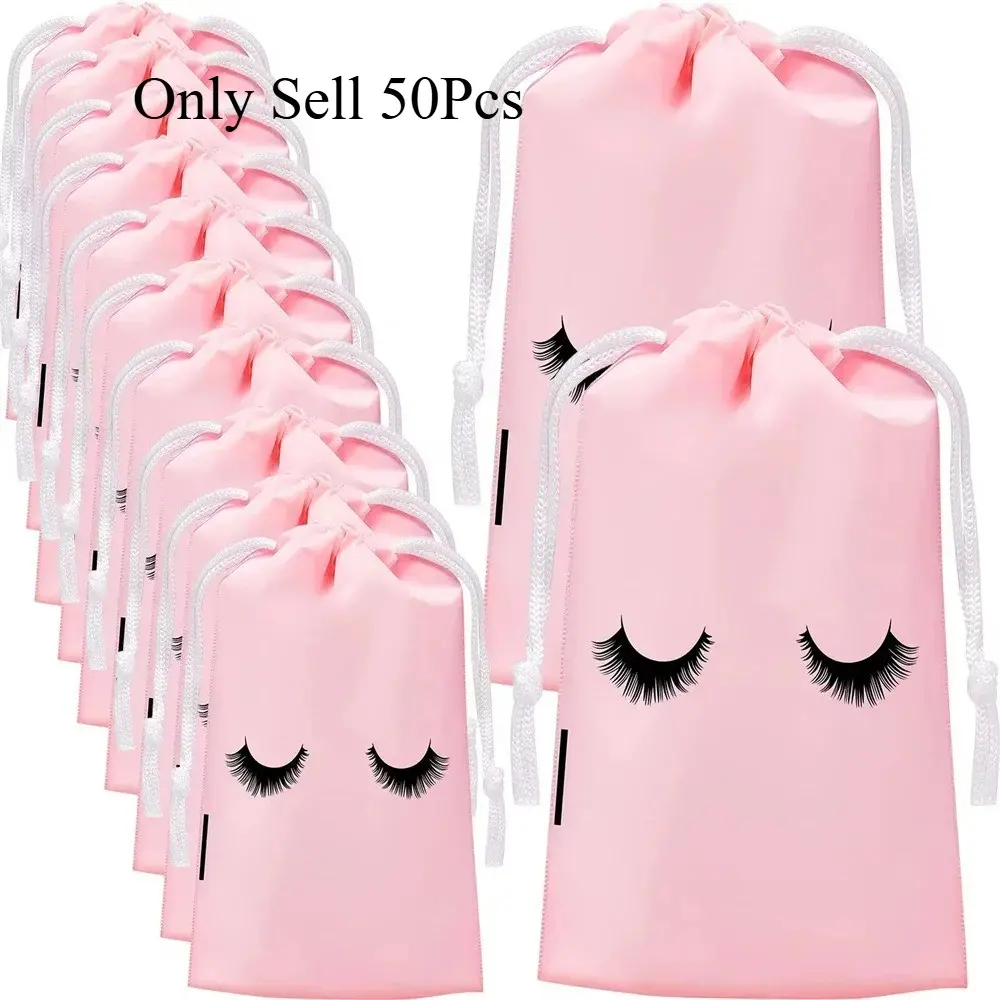 50pcs Travel Pouch for Eyelash Aftercare, Reusable Cosmetic Bag, Lashes Extension Supplies, Beauty Travel Pouch, Makeup Tools