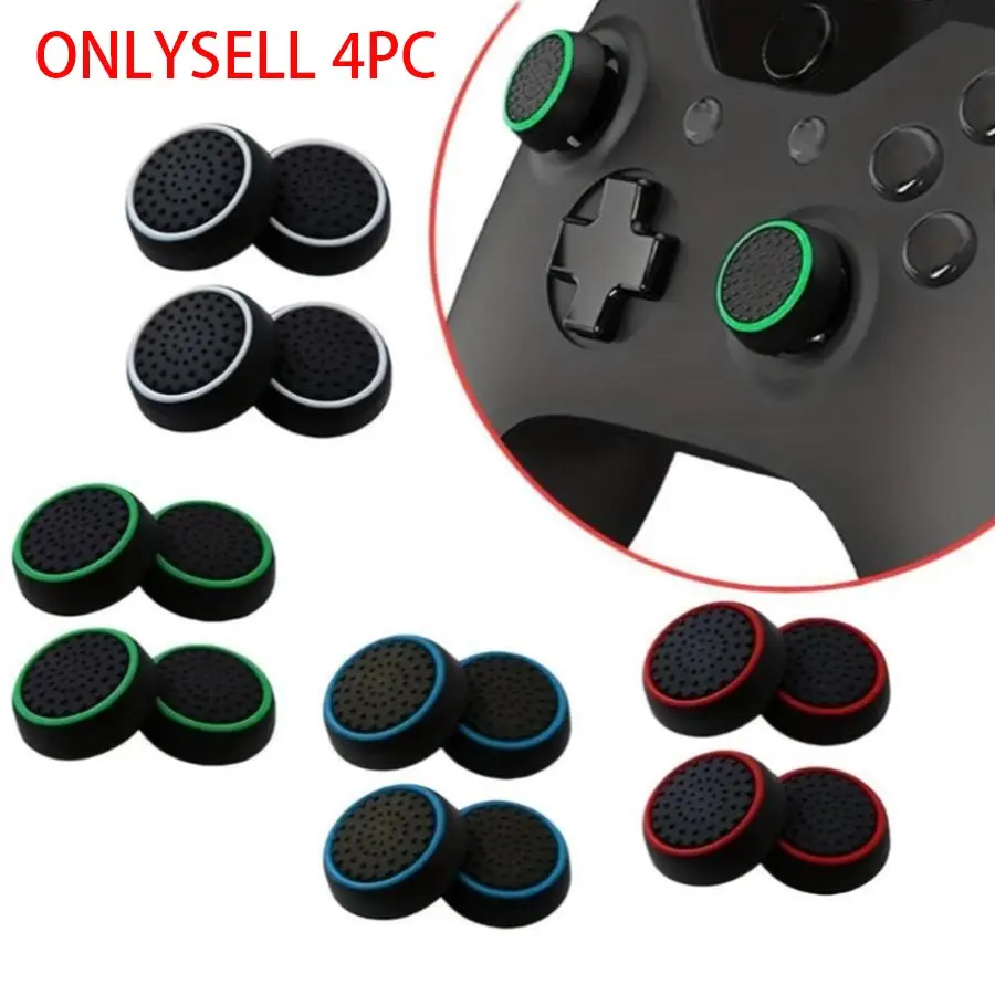4PCS Non-slip Silicone Analog Joystick Thumbstick Thumb Stick Grip Caps Cases Thumbstick Grips for PS3 PS4 PS5 Xbox 360 Xbox One Controller Gaming Console Accessory Game Console Accessories Gaming Accessories