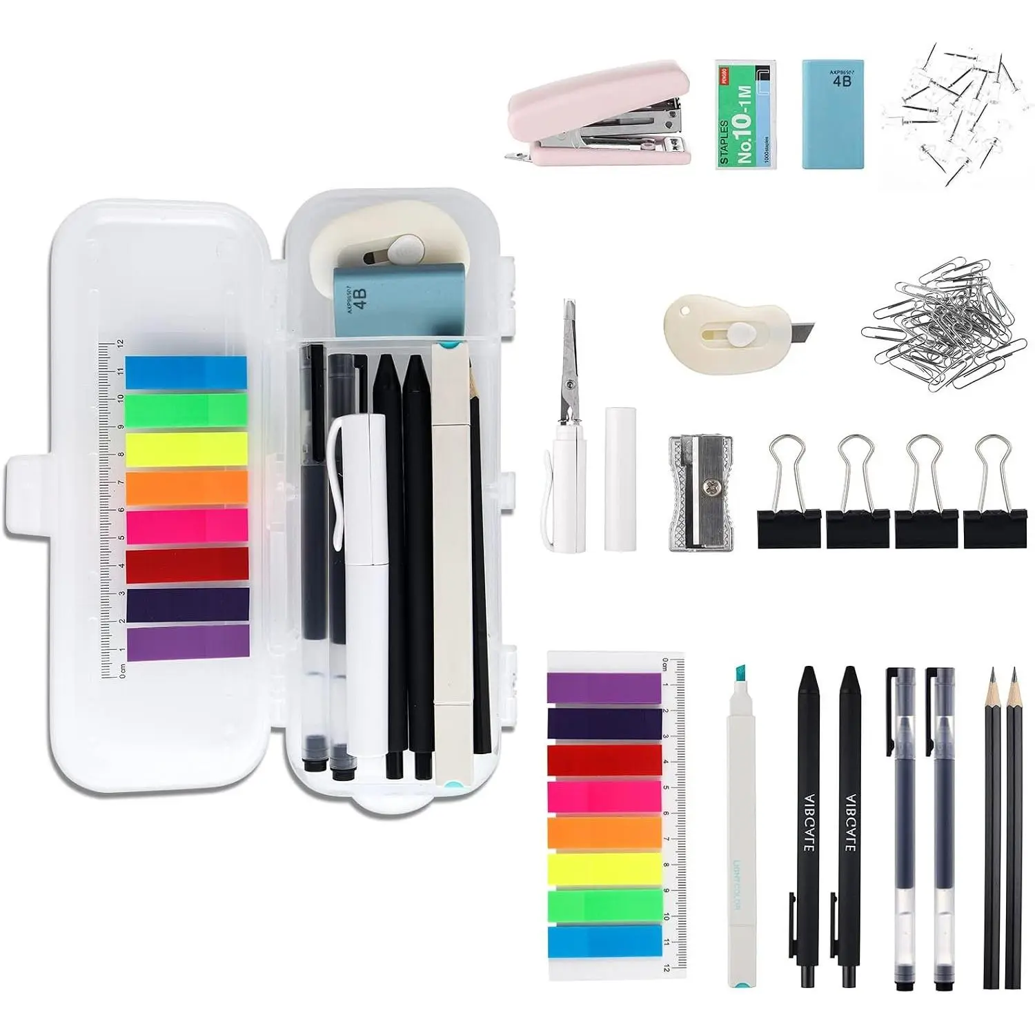 123 count Office Supplies Kit with Desk Organizers, Office Stationery Set, Mini Office  Kit Includes Stapler, Paper Clips, Push Pins, Highlighters for Desktop Accessories Set, School Supplies