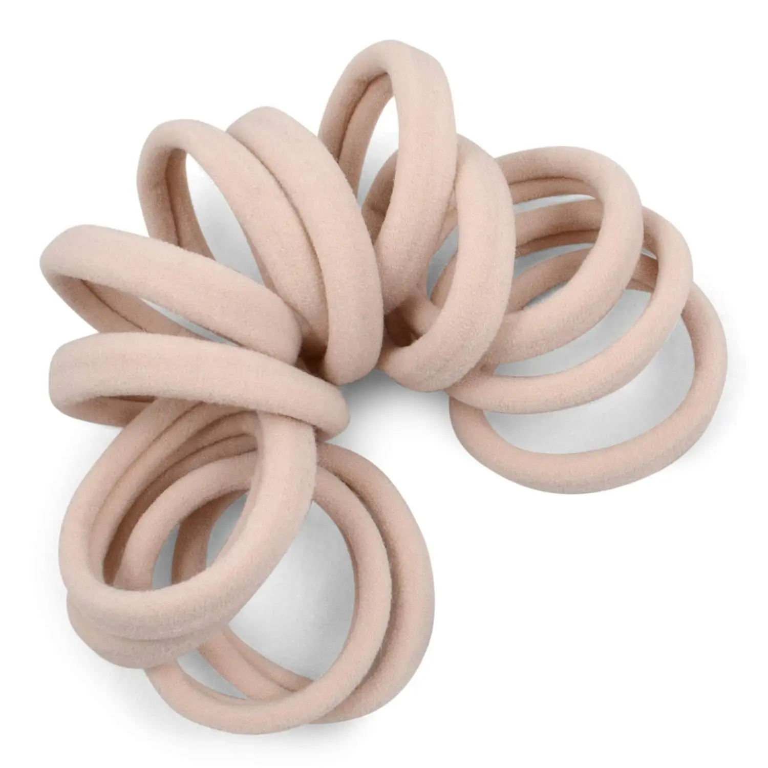 Seamless Hair Ties - Blonde - Gentle Hair Ties No Damage, Standard Size 1.5 Inch, Soft and Stretchy Nylon Fabric Ponytail Holders - 12 Count