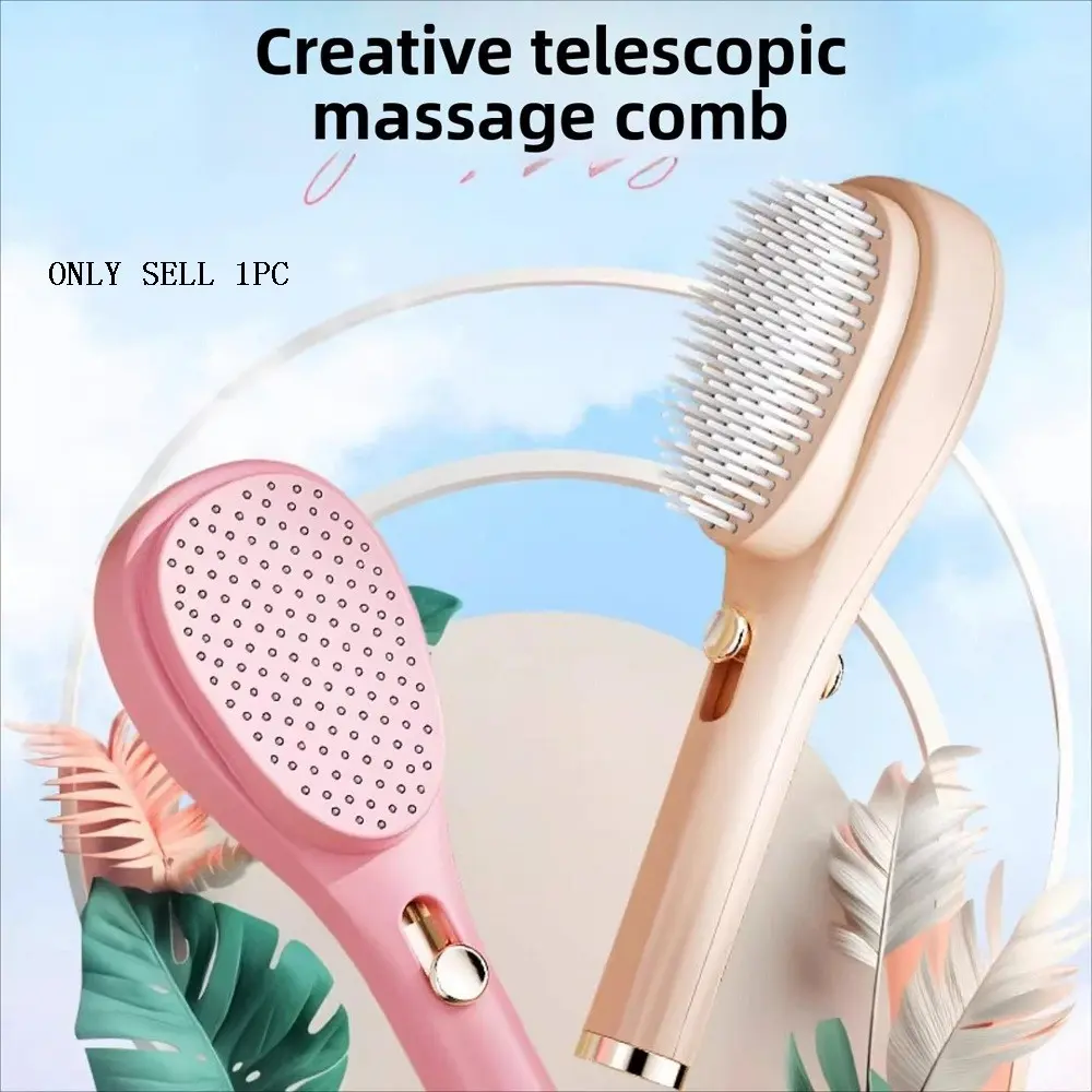 Portable Retractable Magic Comb, Anti-Static Hair Brush, Home Detangling Massage Comb, Easy Knot Removal, Travel Scalp Cleaning Comb