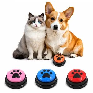 Set of 4 Dog Buttons for Communication, Voice Recordable Buttons for Classroom, Dog Training Talking Buttons Starter Set, Pet Easy Speaking Buttons Tools