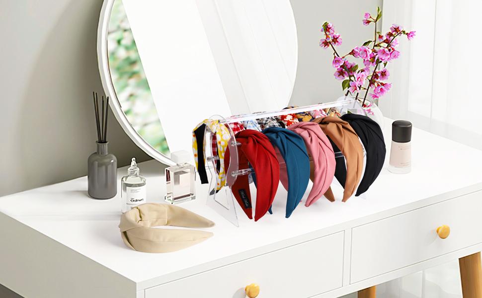 Headband Holder, Clear Headband Organizer, Acrylic Hair Hoop Display Stand, Hairband Rack Holder, Headband Storage Holder home  rack